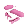 Pretty Love Electric Shock Vibro Nipple Clamps & Bullet - Pink - Stimulators