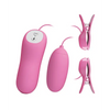 Pretty Love Electric Shock Vibro Nipple Clamps & Bullet - Pink - Stimulators