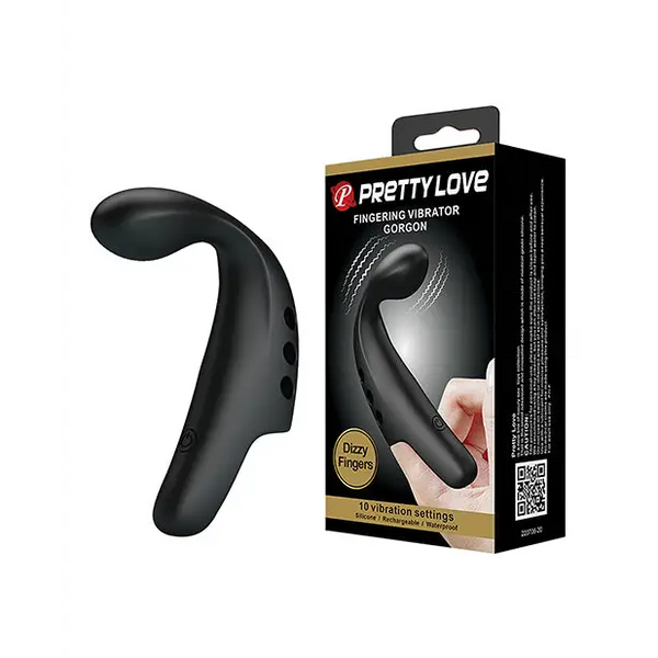 Pretty Love Gorgon Finger Vibrator - Black - Vibrators