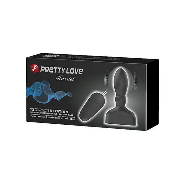 Pretty Love Harriet Inflating Butt Plug - Black - Anal Products