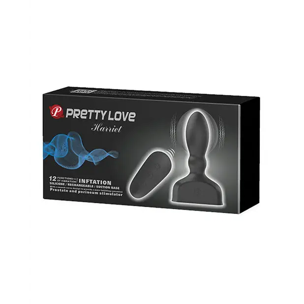 Pretty Love Harriet Inflating Butt Plug - Black - Anal Products