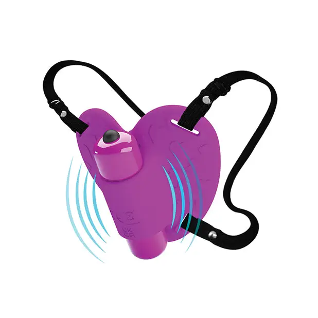 Pretty Love Heartbeat Strap On Clitoral Massager - Fuchsia - Stimulators