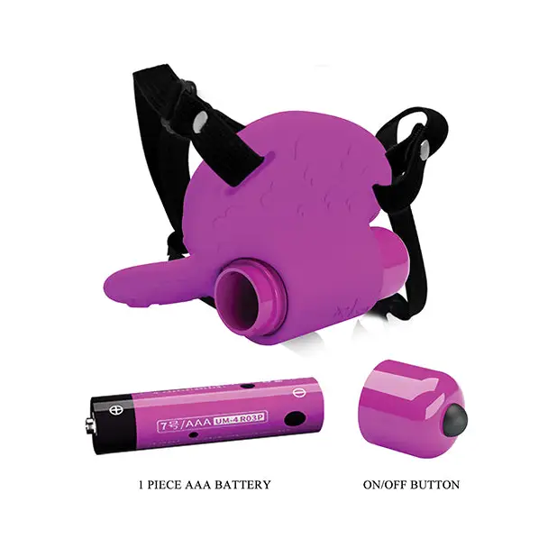 Pretty Love Heartbeat Strap On Clitoral Massager - Fuchsia - Stimulators