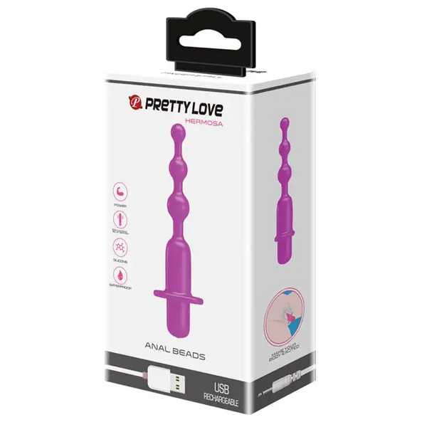 Pretty Love Hermosa Anal Beads Vibrator - 12 Function Fuchsia - Anal Products