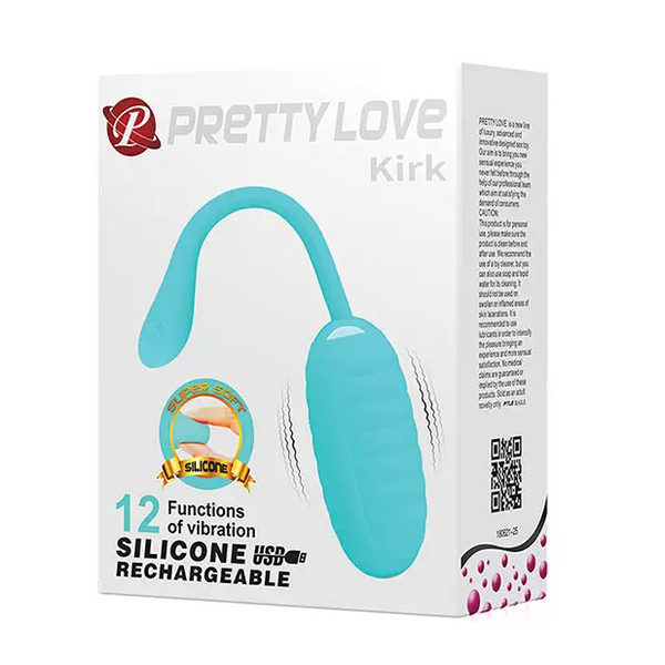 Pretty Love Kirk Liquid Silicone Remote Egg - Turquoise - Stimulators