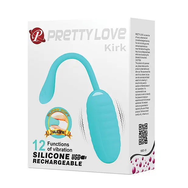 Pretty Love Kirk Liquid Silicone Remote Egg - Turquoise - Stimulators