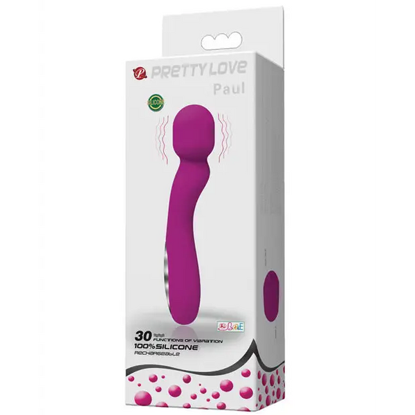 Pretty Love Paul USB Rechargeable Wand - Fuchsia - Massage Products