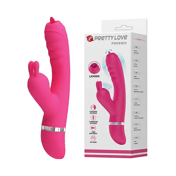Pretty Love Phoenix Licking Rabbit - Pink - Vibrators
