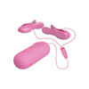 Pretty Love Romantic Wave II Estim & Vibrating Nipple Clip - Pink - Stimulators