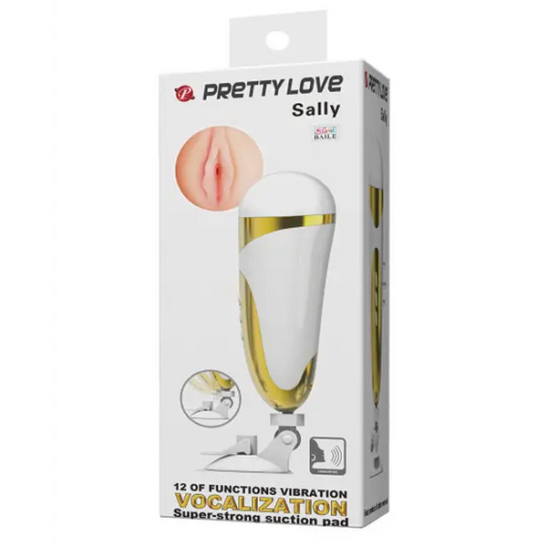 Pretty Love Sally Stroker - 12 Function White/Gold - Dolls & Masturbators