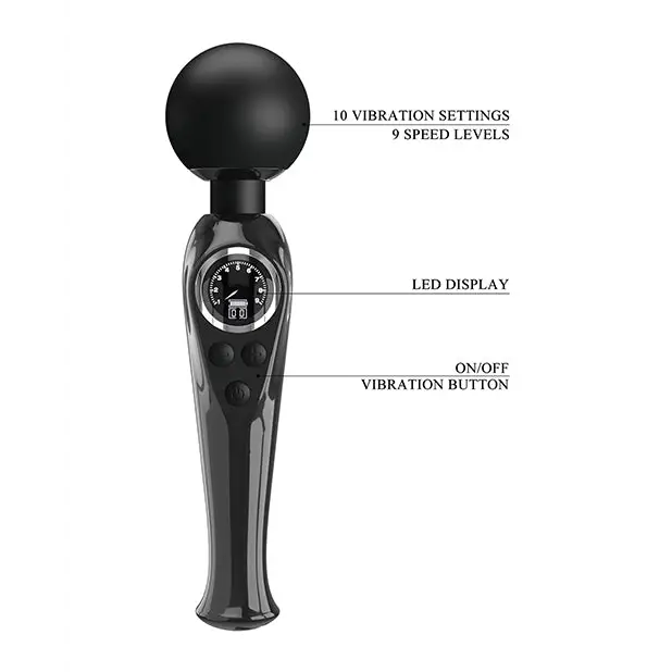 Pretty Love Skylar LED Digital Display Wand - Black