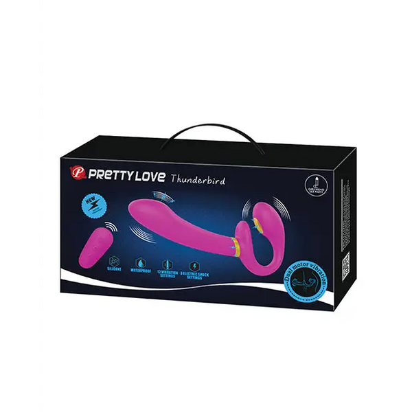 Pretty Love Thunderbird Electrostim Strapless Strap On - Fuchsia - Strap Ons