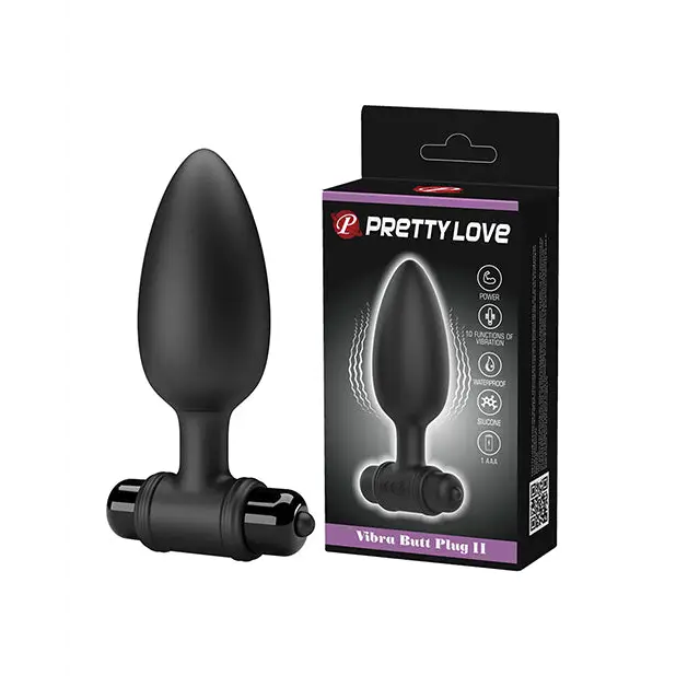 Pretty Love Vibra Butt Plug II - Black - Anal Products