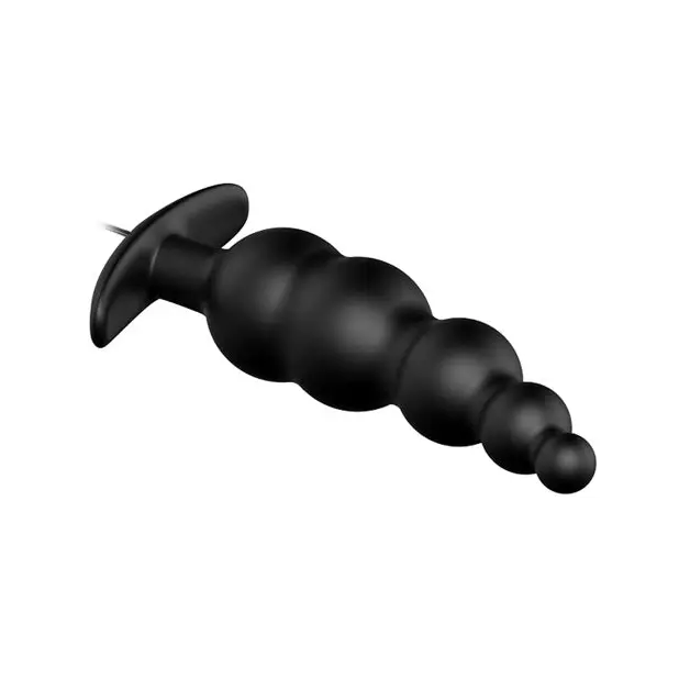 Pretty Love Vibrating Bead Shaped Butt Plug - Black - Anal Products