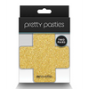 Pretty Pasties Glitter Cross Black/Gold - 2 Pair - Lingerie - Packaged