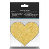 Pretty Pasties Glitter Hearts Black/Gold - 2 Pair - Lingerie - Packaged