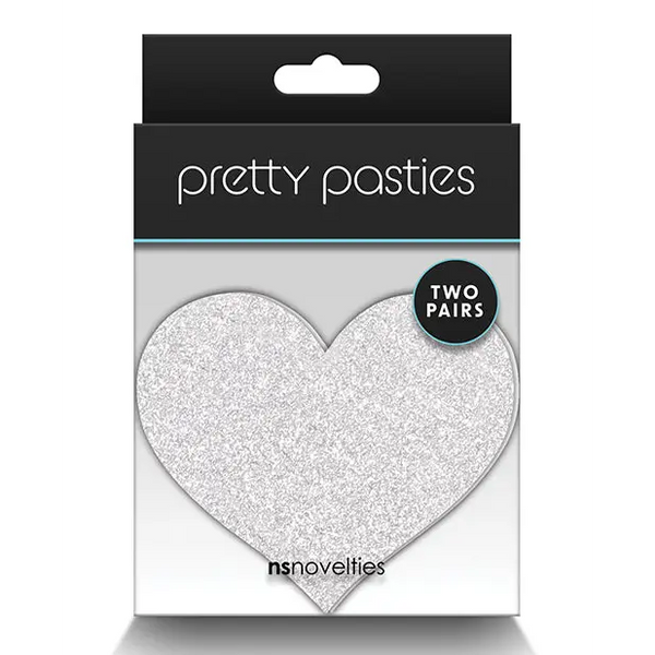 Pretty Pasties Glitter Hearts Red/Silver - 2 Pair - Lingerie - Packaged