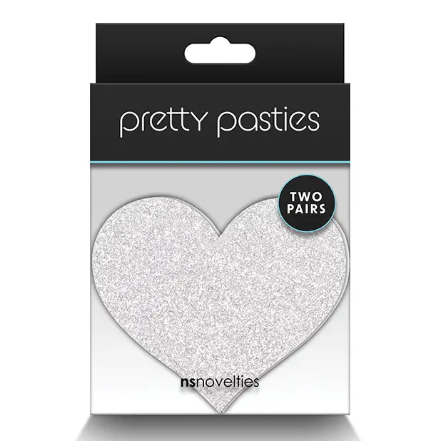 Pretty Pasties Glitter Hearts Red/Silver - 2 Pair - Lingerie - Packaged
