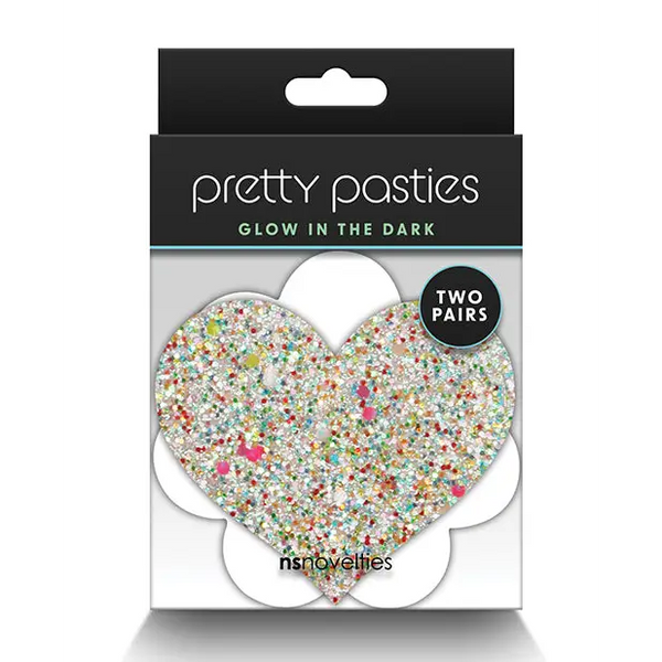 Pretty Pasties Heart & Flower Glow in the Dark - 2 Pair - Lingerie - Packaged