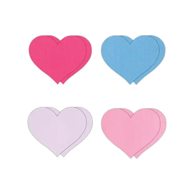 Pretty Pasties Heart II Assorted - 4 Pair - Lingerie - Packaged