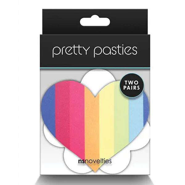 Pretty Pasties Pride Heart & Flower Rainbow - 2 Pair - Lingerie - Packaged