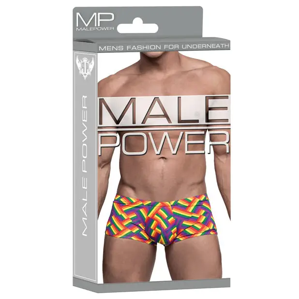 Pride Fest Contoured Pouch Mini Short Rainbow MD - Lingerie - Packaged