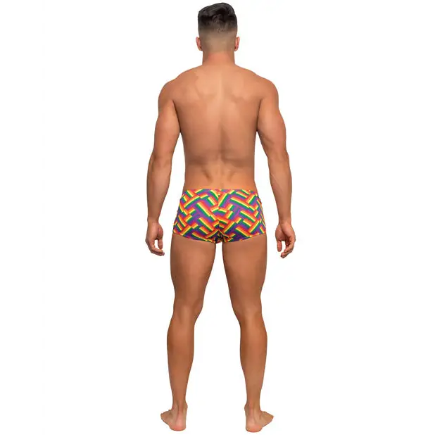 Pride Fest Contoured Pouch Mini Short Rainbow SM - Lingerie - Packaged