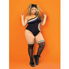 Pride One Shoulder Side Cut Out Bodysuit Black Prints 3X/4X - Lingerie - Plus/Queen - Packaged