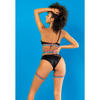 Pride One Shoulder Top Garter Belt & Panty Black Prints S/M - Lingerie - Packaged