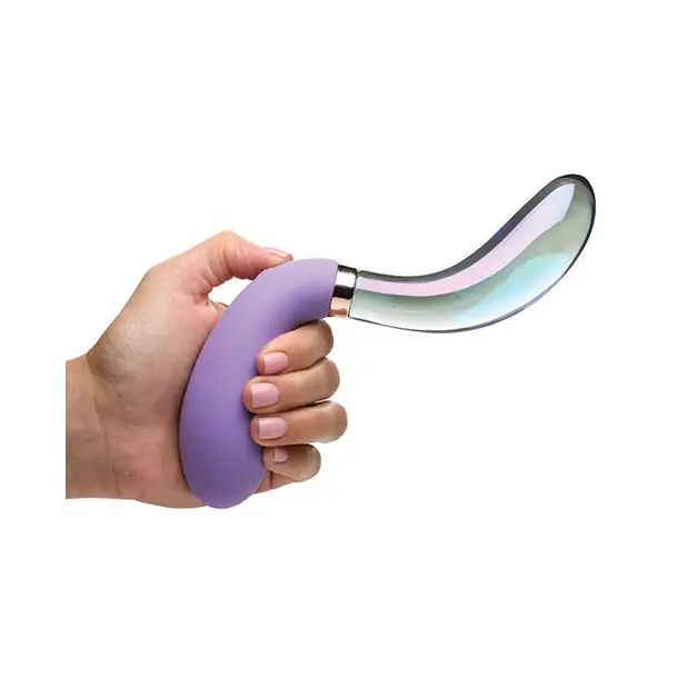 Prisms Vibra-Glass 10x Dual Ended Wavy Silicone/Glass Vibrator - Pari - Vibrators
