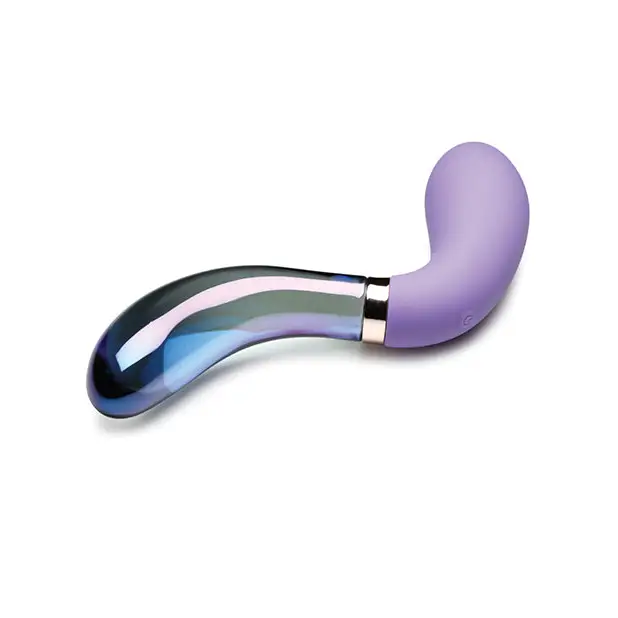 Prisms Vibra-Glass 10x Dual Ended Wavy Silicone/Glass Vibrator - Pari - Vibrators
