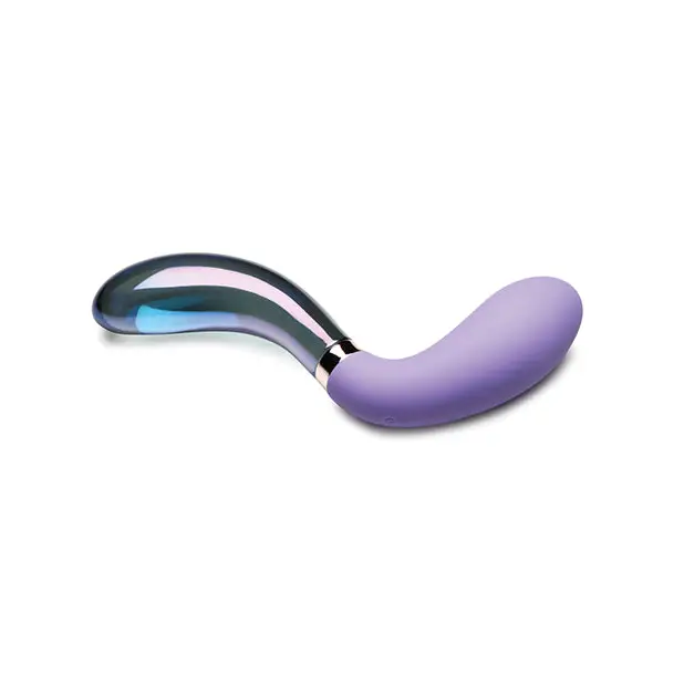 Prisms Vibra-Glass 10x Dual Ended Wavy Silicone/Glass Vibrator - Pari - Vibrators