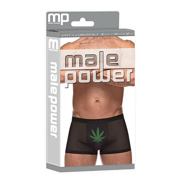 Private Screening Micro Mesh & Modal Pot Leaf Black SM - Lingerie - Packaged