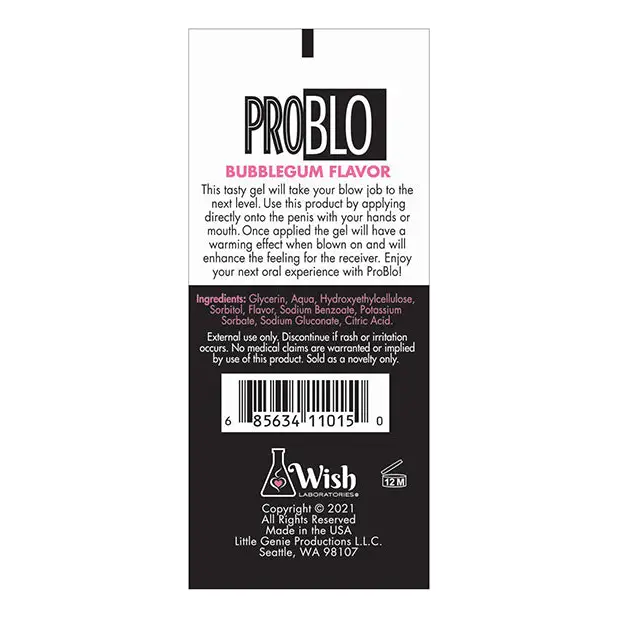 Pro Blo Oral Pleasure Gel - Blueberry - Sexual Enhancers