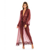 Provence Eyelash Lace Floor Length Robe Zinfandel S/M - Lingerie - Hanging