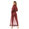 Provence Eyelash Lace Floor Length Robe Zinfandel S/M - Lingerie - Hanging