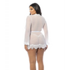 -=Provence Short Robe - White 1X/2X - Lingerie - Plus/Queen - Hanging
