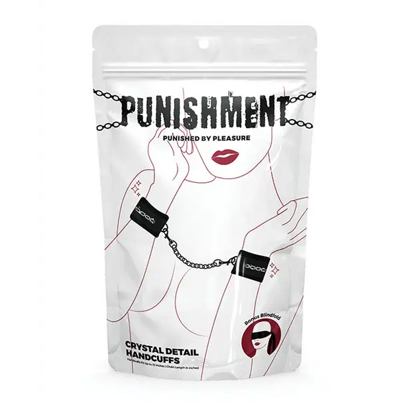 Punishment Crystal Detail Handcuffs - Bondage Blindfolds & Restraints