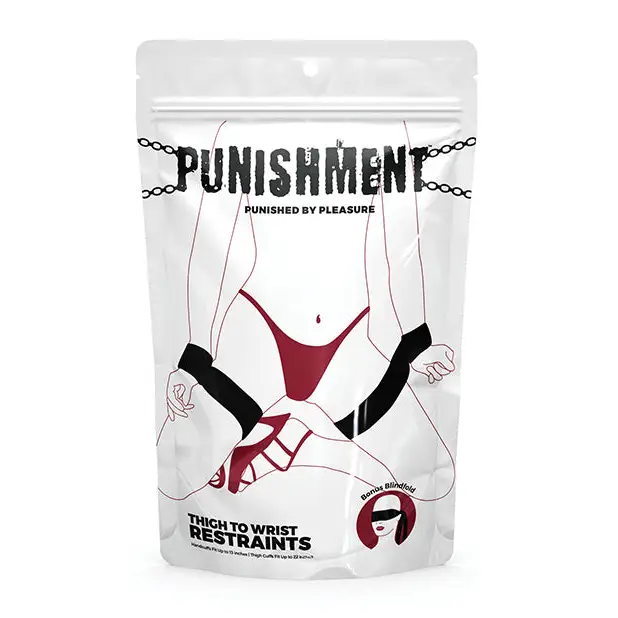Punishment Thigh to Wrist Restraints - Bondage Blindfolds & Restraints