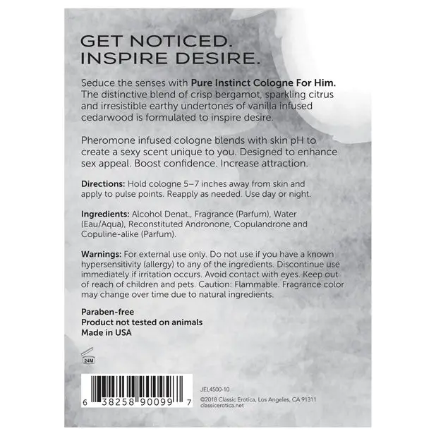 Pure Instinct Pheromone Man Cologne - 1 oz - Sexual Enhancers