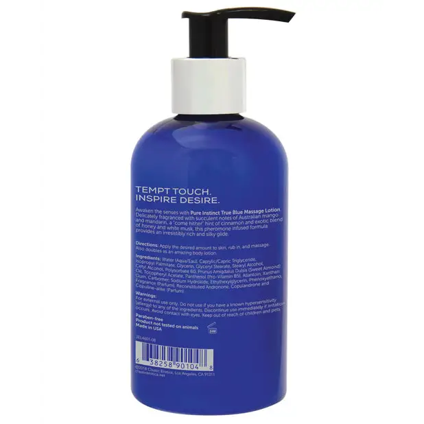 Pure Instinct Pheromone Massage Lotion True Blue - 8 oz - Sexual Enhancers