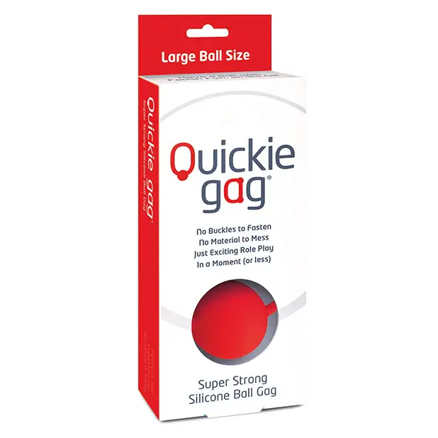 Quickie Ball Gag Large - Red - Bondage Blindfolds & Restraints