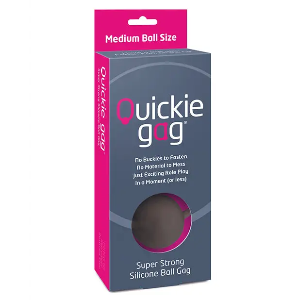 Quickie Ball Gag Medium - Black - Bondage Blindfolds & Restraints