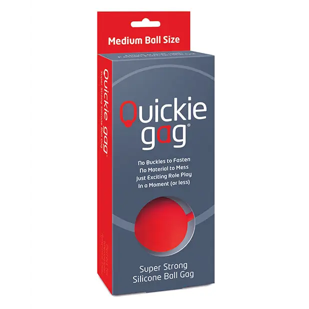 Quickie Ball Gag Medium - Red - Bondage Blindfolds & Restraints