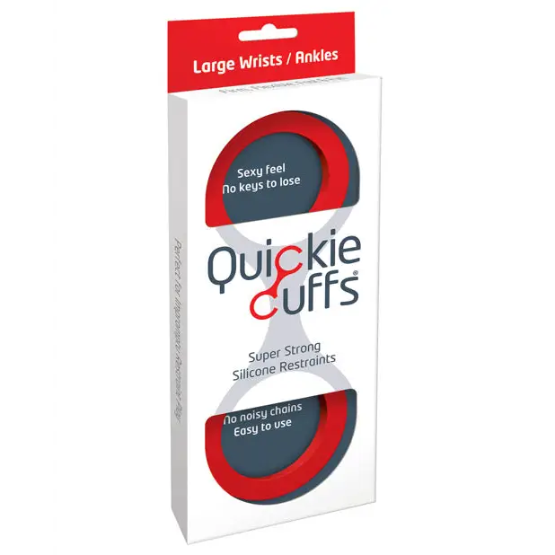 Quickie Cuffs Large - Red - Bondage Blindfolds & Restraints