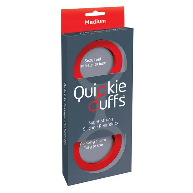 Quickie Cuffs Medium - Red - Bondage Blindfolds & Restraints