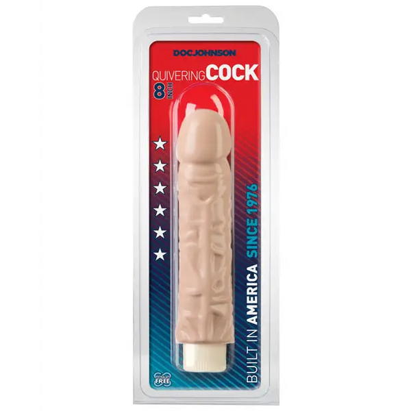 Quivering 8’’ Cock Vibe - White - Vibrators