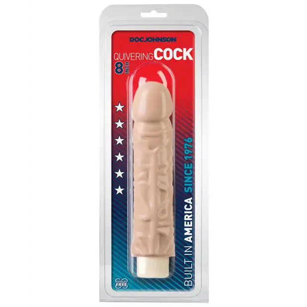 Quivering 8’’ Cock Vibe - White - Vibrators