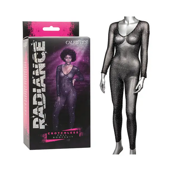 Radiance Crotchless Full Body Suit Black O/S - Lingerie - Packaged