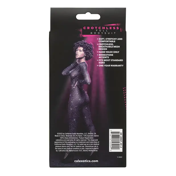 Radiance Crotchless Full Body Suit Black O/S - Lingerie - Packaged